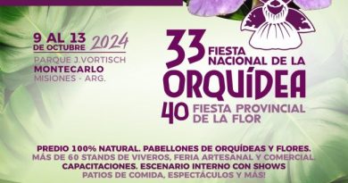 Montecarlo se prepara para la 33° Fiesta Nacional de la Orquídea