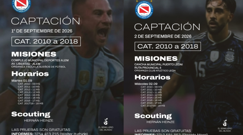 Argentinos Juniors llega a Misiones en busca de nuevos talentos del fútbol